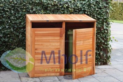 Containerberging dubbel hardhout 150x75x135cm